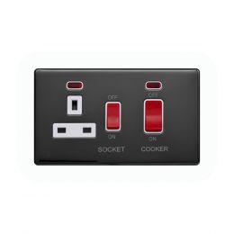 Lieber Black Nickel 45A Cooker Control Unit & Neon-White Insert Screwless