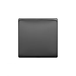 Lieber Black Nickel Single Blank Plates - White Insert Screwless
