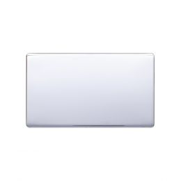 Lieber Polished Chrome Double Blank Plates - Black Insert Screwless