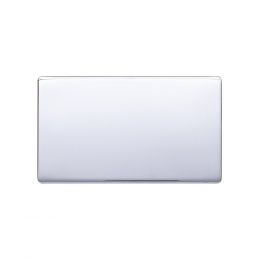 Lieber Polished Chrome Double Blank Plates - White Insert Screwless