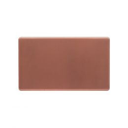 Lieber Brushed Copper Double Blank Plates - Black Insert Screwless