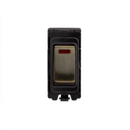 Soho Lighting Antique Brass 20A Double Pole RM-Grid Switch Module with Neon