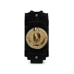 Soho Lighting Brushed Brass 2 Way Toggle Grid Module  Screwless