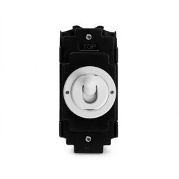 Soho Lighting White Metal Flat Plate Double Pole Toggle in Matching Finish Wht Ins Screwless