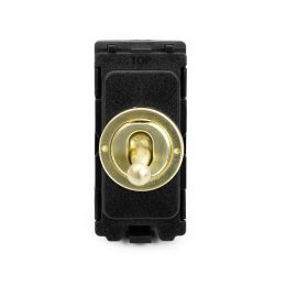 Soho Lighting Brushed Brass 20A 2 Way & Off CM-Grid Toggle Switch Module