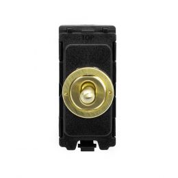Soho Lighting Brushed Brass 20A 2 Way & Off Retractive CM-Grid Toggle Switch Module