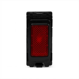 Soho Lighting Brushed Chrome Red Indicator Grid Switch Module
