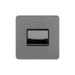 Soho Lighting Black Nickel Flat Plate 10A 1 Gang 1 Way 3-Pole Fan Isolator Switch Blk Ins Screwless