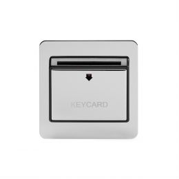 Soho Lighting Flat Plate Polished Chrome 32A Key Card Switch With Black Insert