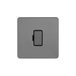 Soho Lighting Black Nickel Flat Plate 13A Unswitched Fuse Connection Unit Blk Ins Screwless