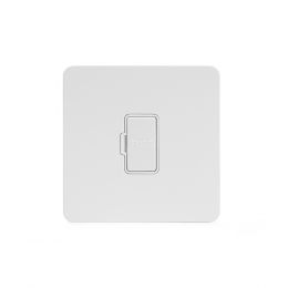 Soho Lighting White Metal Flat Plate 13A Unswitched Fuse Connection Unit Wht Ins Screwless
