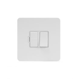 Soho Lighting White Metal Flat Plate 13A Switched Fuse Connection Unit Wht Ins Screwless