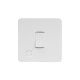 Soho Lighting White Metal Flat Plate 20A 1 Gang Double Pole Switch Flex Outlet Wht Ins Screwless