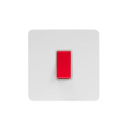 Soho Lighting White Metal Flat Plate 45A 1 Gang Double Pole Switch