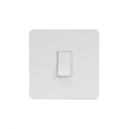 Soho Lighting White Metal Flat Plate 45A 1 Gang Double Pole Switch