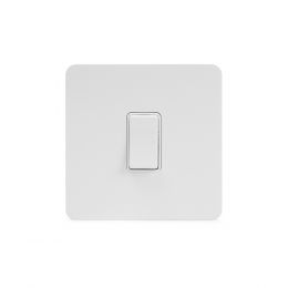 Soho Lighting White Metal Flat Plate 1 Gang Intermediate Switch Wht Ins Screwless