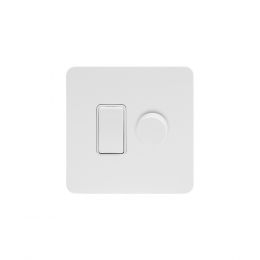 White Metal Dimmer Rocker Combo