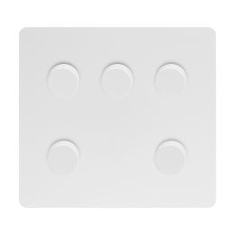 White Metal 5 Gang Dimmer Switch