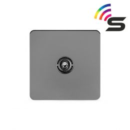 Soho Lighting Black Nickel Flat Plate 1 Gang 150W Smart Toggle Switch