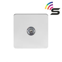 Soho Lighting Polished Chrome Flat Plate 1 Gang 150W Smart Toggle Switch