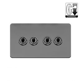 Soho Lighting Flat Plate Black Nickel 4 Gang Dimming Toggle Switch