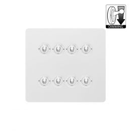 Soho Lighting Flat Plate White Metal 8 Gang Dimming Toggle Switch