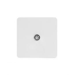 Soho Lighting White Metal Flat Plate 1 Gang Satellite Socket Wht Ins Screwless