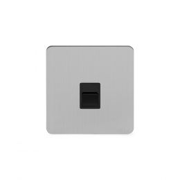 Soho Lighting Brushed Chrome Flat Plate 1 Gang Tel Master Socket