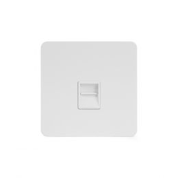 Soho Lighting White Metal Flat Plate 1 Gang Tel Master Socket