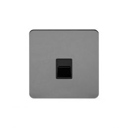 Soho Lighting Black Nickel Flat Plate 1 Gang Tel Secondary Socket