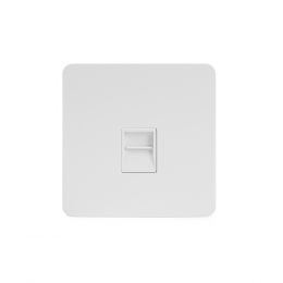 Soho Lighting White Metal Flat Plate 1 Gang Tel Secondary Socket
