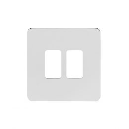 Soho Lighting Polished Chrome Flat Plate 2 Gang Grid Plate Screwless