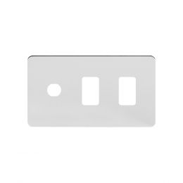 Soho Lighting Polished Chrome Flat Plate 3 Gang 2RM+1CM Dual Module Grid Switch Plate