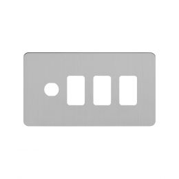 Soho Lighting Brushed Chrome Flat Plate 4 Gang 3RM+1CM Dual Module Grid Switch Plate