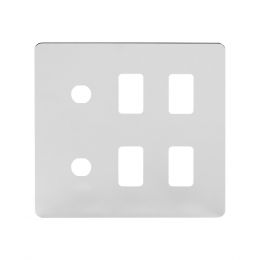 Soho Lighting Polished Chrome Flat Plate 6 Gang 4RM+2CM Dual Module Grid Switch Plate