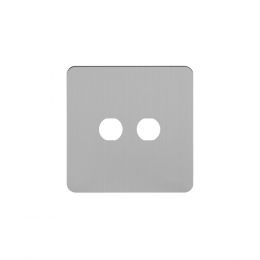 Soho Lighting Brushed Chrome Flat Plate 2 Gang CM Circular Module Grid Switch Plate