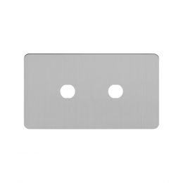 Soho Lighting Brushed Chrome Flat Plate 2 Gang (Lg Plt) CM Circular Module Grid Switch Plate