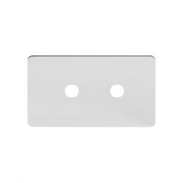 Soho Lighting Polished Chrome Flat Plate 2 Gang (Lg Plt) CM Circular Module Grid Switch Plate