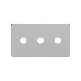 Soho Lighting Brushed Chrome Flat Plate 3 Gang CM Circular Module Grid Switch Plate