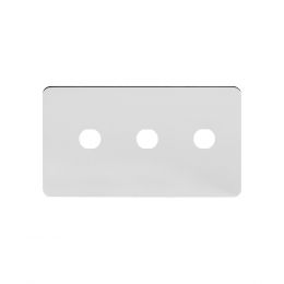 Soho Lighting Polished Chrome Flat Plate 3 Gang CM Circular Module Grid Switch Plate