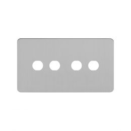 Soho Lighting Brushed Chrome Flat Plate 4 Gang CM Circular Module Grid Switch Plate