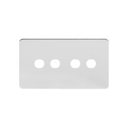 Soho Lighting Polished Chrome Flat Plate 4 Gang CM Circular Module Grid Switch Plate