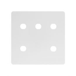 Soho Lighting White Metal Flat Plate 5 Gang CM Circular Module Grid Switch Plate