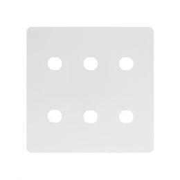 Soho Lighting White Metal Flat Plate 6 Gang CM Circular Module Grid Switch Plate