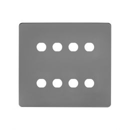 Soho Lighting Black Nickel Flat Plate 8 Gang CM Circular Module Grid Switch Plate