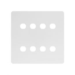 Soho Lighting White Metal Flat Plate 8 Gang CM Circular Module Grid Switch Plate