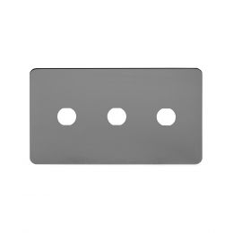 Soho Lighting Black Nickel Flat Plate 3 Gang Toggle Plates Screwless