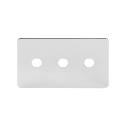 Soho Lighting Polished Chrome Flat Plate 3 Gang Toggle Plates Screwless