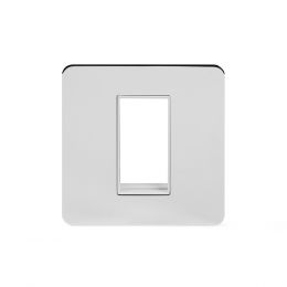 Soho Lighting Polished Chrome Flat Plate Single Data Plate 1 Module Wht Ins Screwless