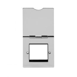 Soho Lighting Polished Chrome Flat Plate 2 Gang Euro Floor Plate Blk Ins Screwless